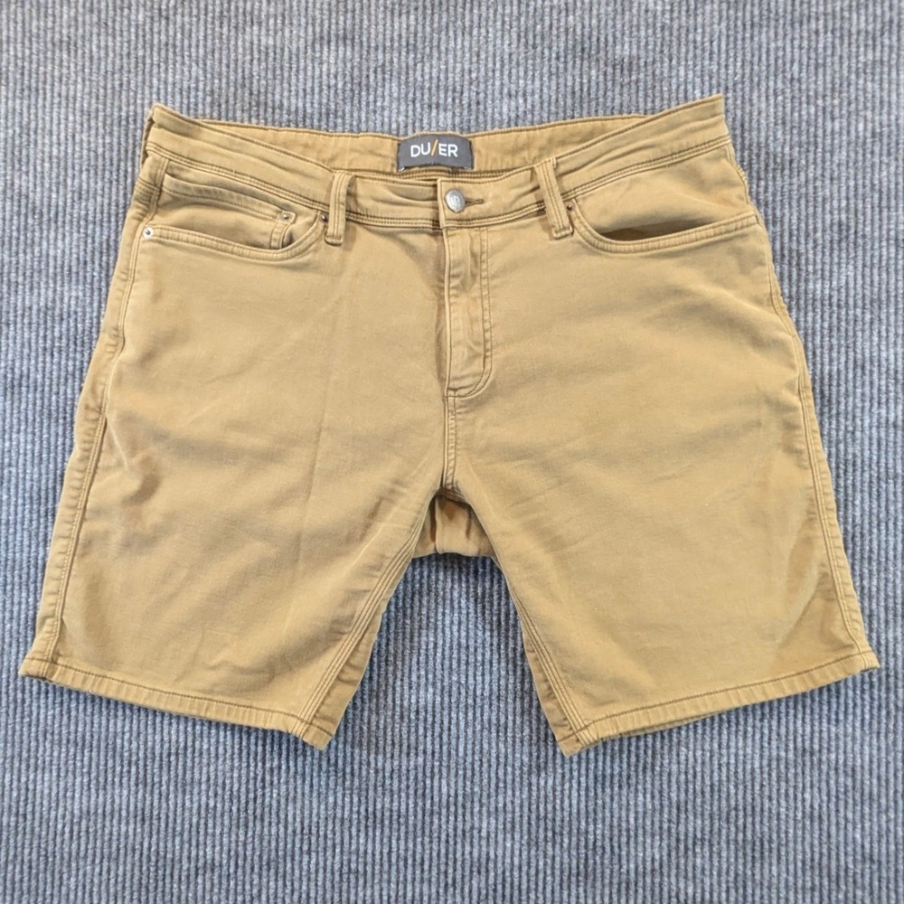 DU/ER N2X Slim Fit Shorts Tan Brown Size 38 Cotton Blend Performance Gorpcore‎